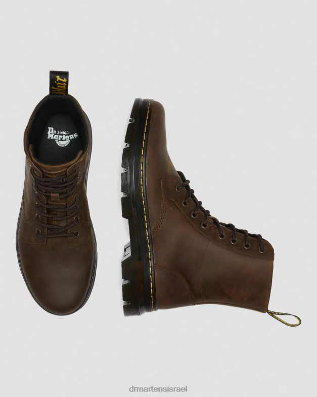 מסרק מגפיים מזדמנים מעור סוס מטורף Dr. Martens סוס חום מטורף הַנעָלָה N8BB853