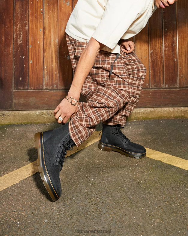 מסרקים מגפיים פולי קז'ואל Dr. Martens שחור פולי קשיח במיוחד וגומי הַנעָלָה N8BB863