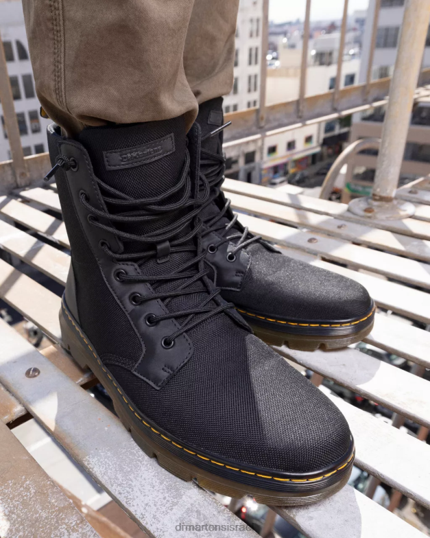 מסרקים מגפיים פולי קז'ואל Dr. Martens שחור פולי קשיח במיוחד וגומי הַנעָלָה N8BB863