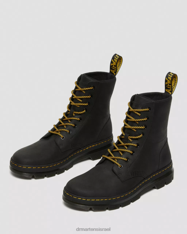 מגפיים מזדמנים מעור מסרק Dr. Martens ויומינג שחורה הַנעָלָה N8BB883