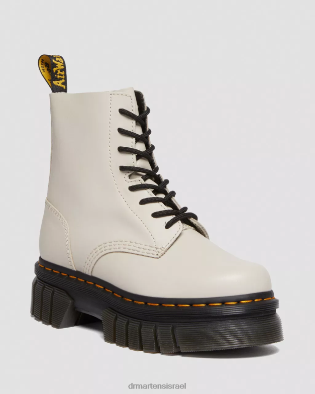 מגפי קרסול פלטפורמה מעור נפה אודריק Dr. Martens נאפה לוקס אפור מרוצף אבן הַנעָלָה N8BB898