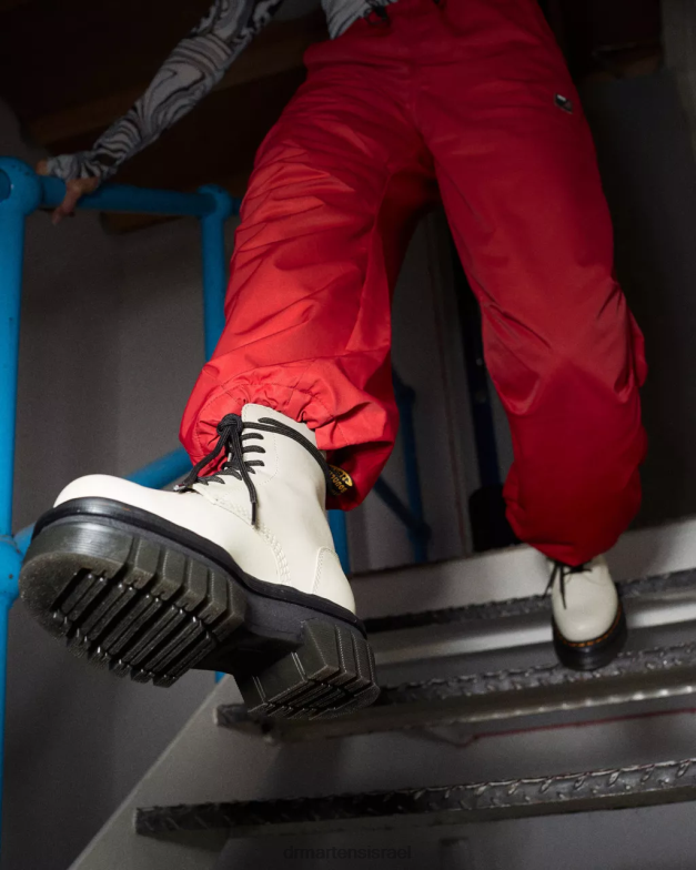 מגפי קרסול פלטפורמה מעור נפה אודריק Dr. Martens נאפה לוקס אפור מרוצף אבן הַנעָלָה N8BB898