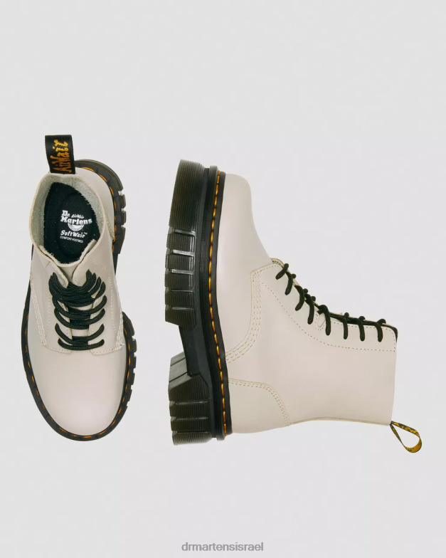 מגפי קרסול פלטפורמה מעור נפה אודריק Dr. Martens נאפה לוקס אפור מרוצף אבן הַנעָלָה N8BB898