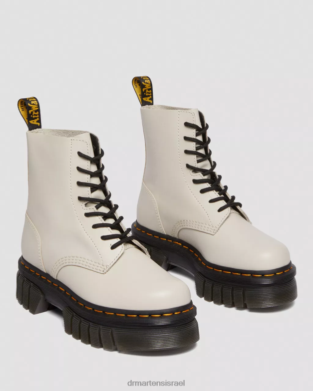 מגפי קרסול פלטפורמה מעור נפה אודריק Dr. Martens נאפה לוקס אפור מרוצף אבן הַנעָלָה N8BB898