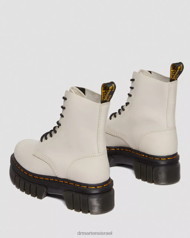מגפי קרסול פלטפורמה מעור נפה אודריק Dr. Martens נאפה לוקס אפור מרוצף אבן הַנעָלָה N8BB898