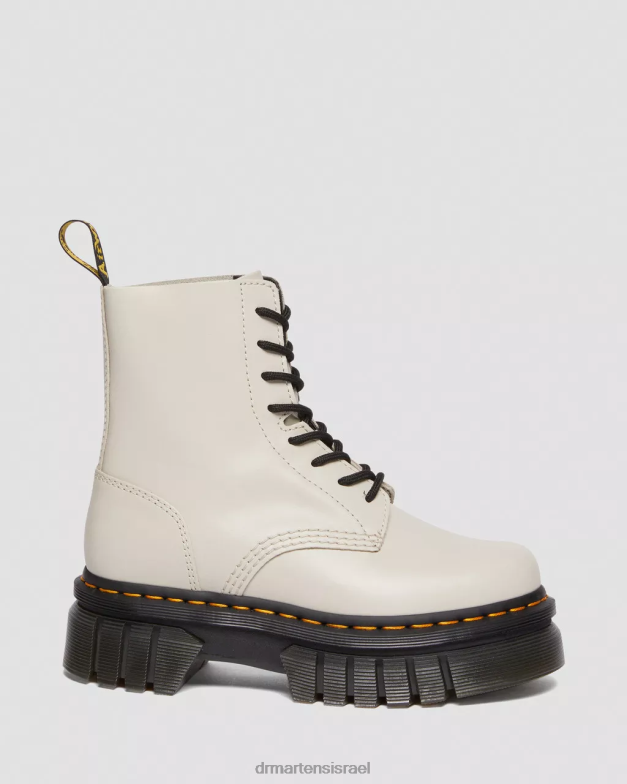 מגפי קרסול פלטפורמה מעור נפה אודריק Dr. Martens נאפה לוקס אפור מרוצף אבן הַנעָלָה N8BB898