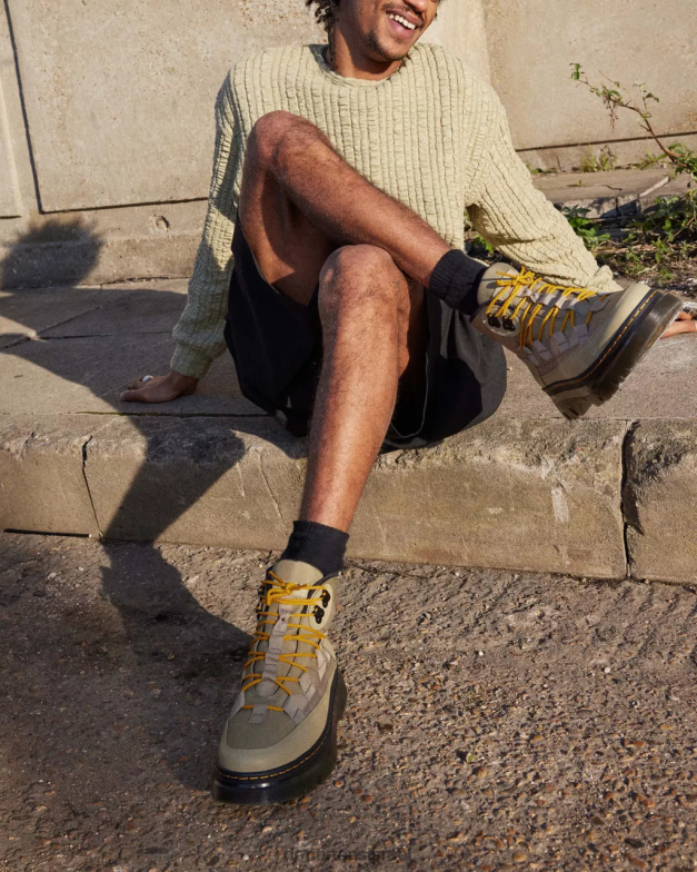 מגפי ניילון בורי ועור Dr. Martens ציקלון זית חיוור ניילון & lapstone הַנעָלָה N8BB8161