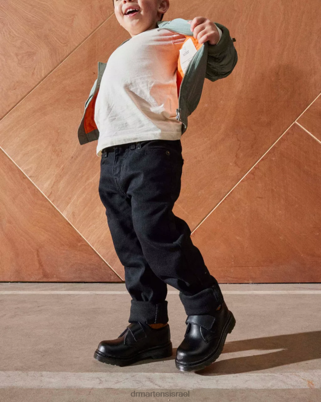 נעלי וולקרו אוקספורד של קמרון לתינוקות/פעוטות Dr. Martens שחור t lamper הַנעָלָה N8BB8397