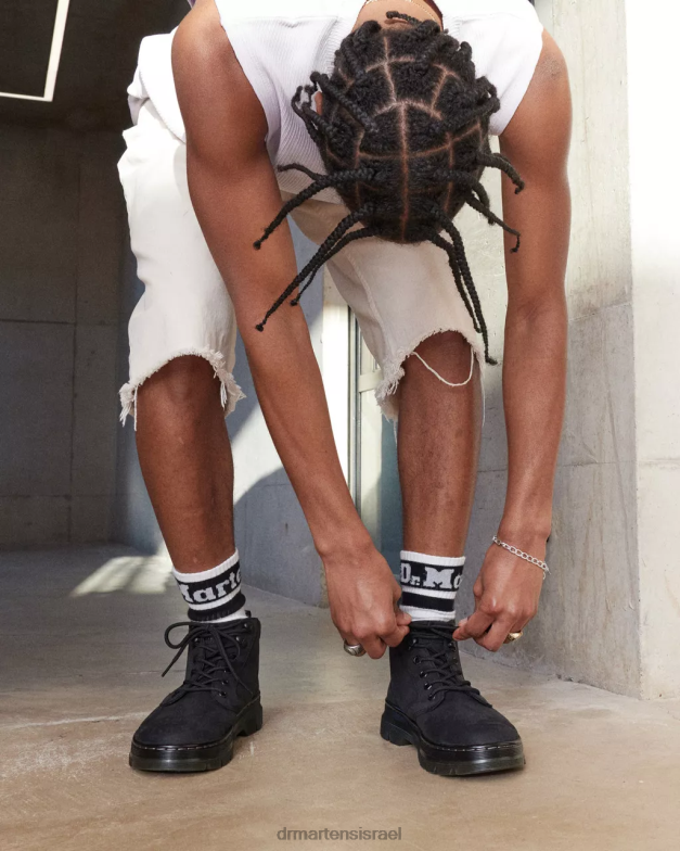 מגפי שימוש מעור נובוק בוני טחון Dr. Martens נובוק טחון שחור wp הַנעָלָה N8BB8108