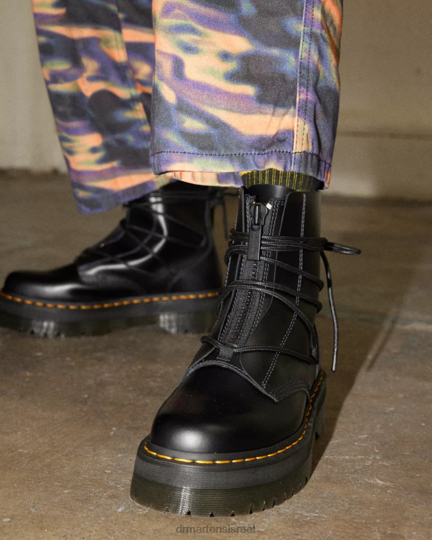 מגפי פלטפורמה מעור עם שרוכים של ג'ריק II Dr. Martens שָׁחוֹר הַנעָלָה N8BB864