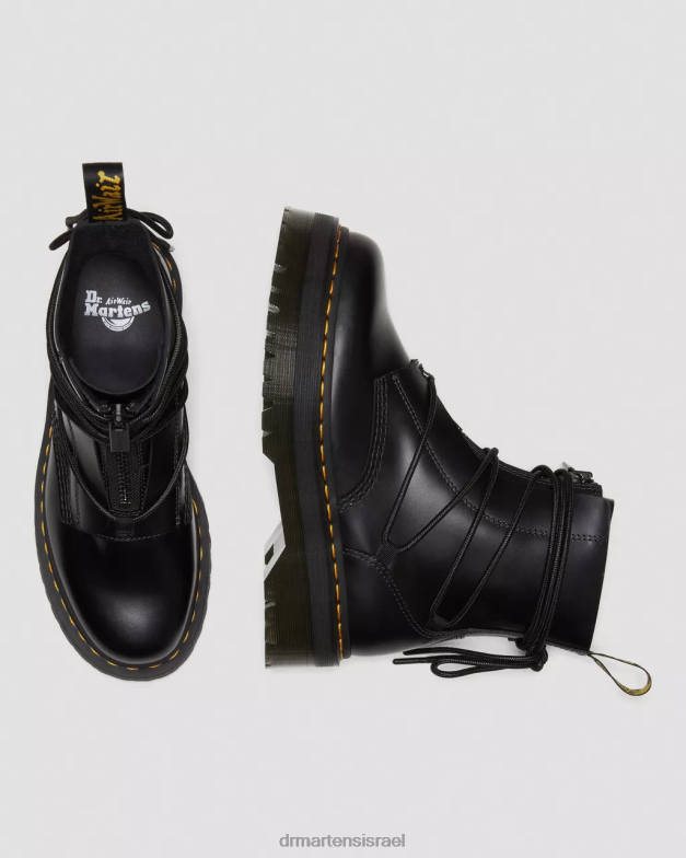 מגפי פלטפורמה מעור עם שרוכים של ג'ריק II Dr. Martens שָׁחוֹר הַנעָלָה N8BB864
