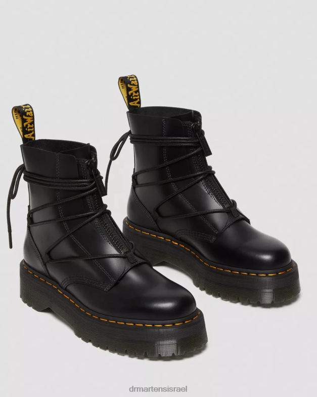מגפי פלטפורמה מעור עם שרוכים של ג'ריק II Dr. Martens שָׁחוֹר הַנעָלָה N8BB864