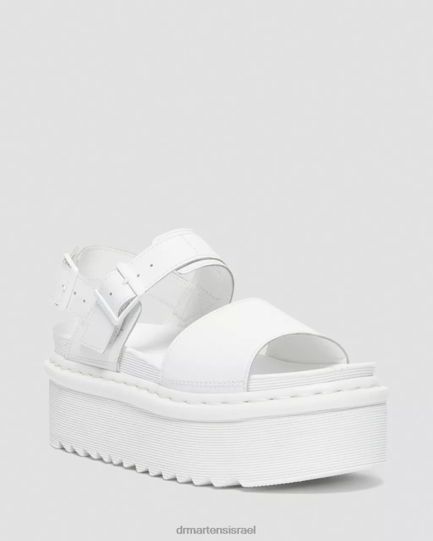 סנדלי רצועת פלטפורמה מעור מונו של Voss Dr. Martens הידרו לבן הַנעָלָה N8BB8277