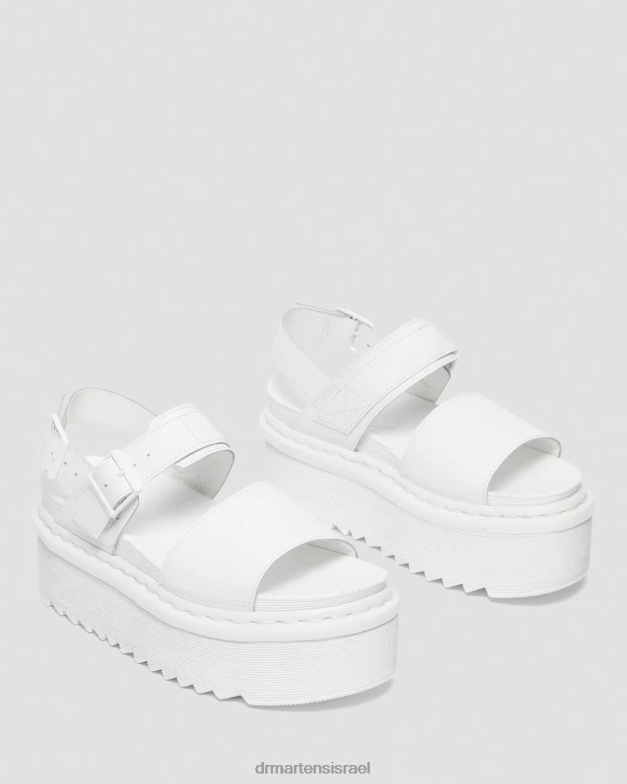 סנדלי רצועת פלטפורמה מעור מונו של Voss Dr. Martens הידרו לבן הַנעָלָה N8BB8277