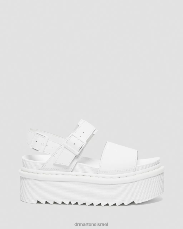 סנדלי רצועת פלטפורמה מעור מונו של Voss Dr. Martens הידרו לבן הַנעָלָה N8BB8277