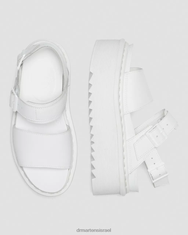סנדלי רצועת פלטפורמה מעור מונו של Voss Dr. Martens הידרו לבן הַנעָלָה N8BB8277