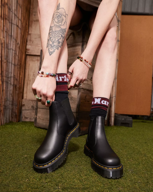 מגפי צ'לסי מעור חלק bex 2976 Dr. Martens שחור חלק הַנעָלָה N8BB830