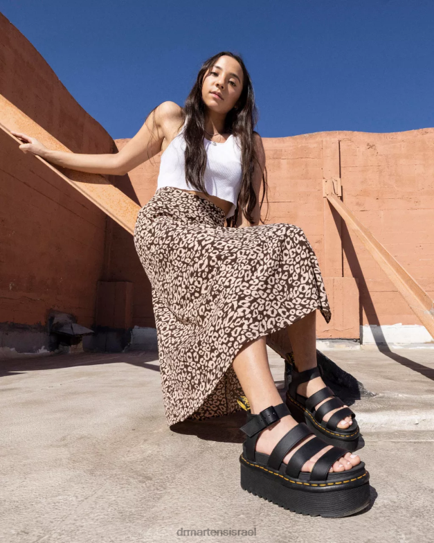 סנדלי רצועת פלטפורמת עור הידרו של blaire Dr. Martens הידרו שחור הַנעָלָה N8BB8246