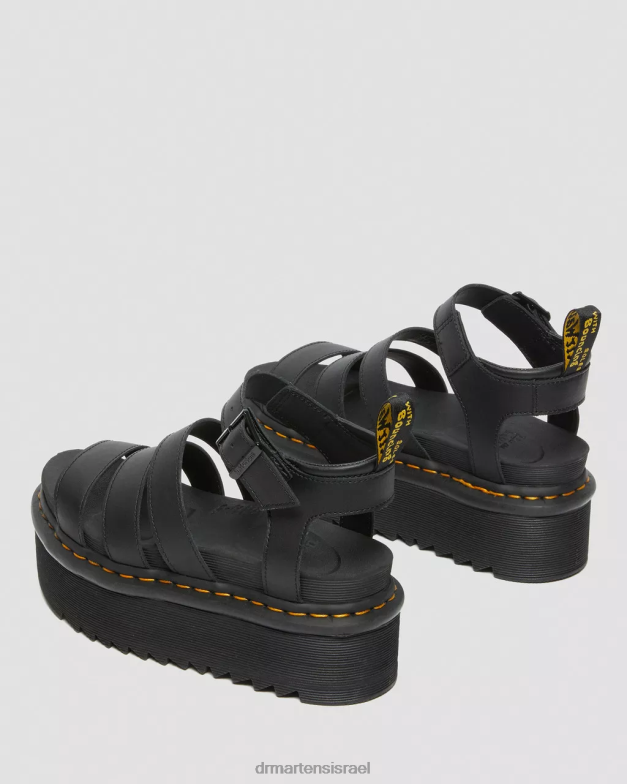 סנדלי רצועת פלטפורמת עור הידרו של blaire Dr. Martens הידרו שחור הַנעָלָה N8BB8246
