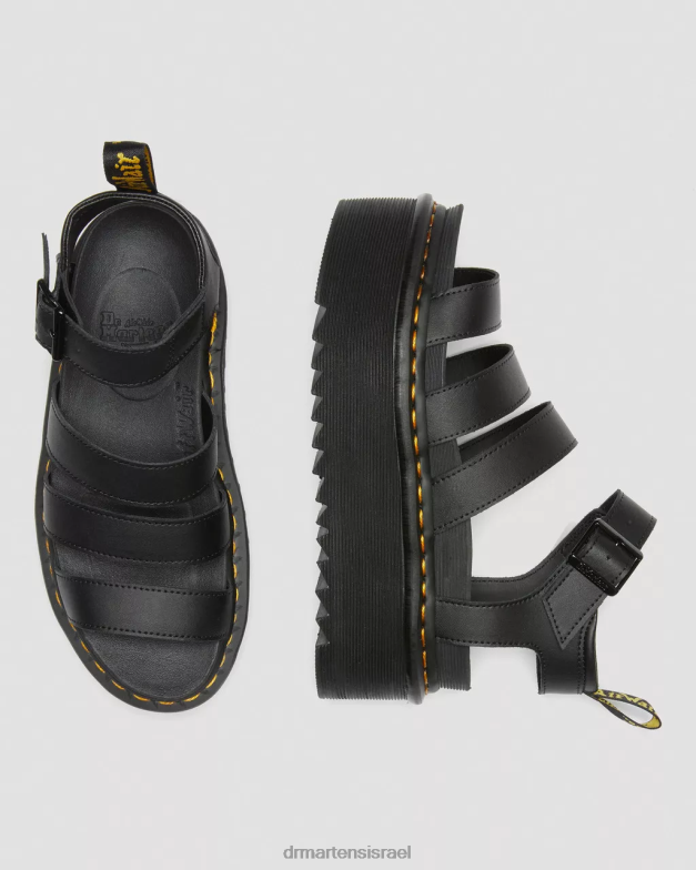 סנדלי רצועת פלטפורמת עור הידרו של blaire Dr. Martens הידרו שחור הַנעָלָה N8BB8246