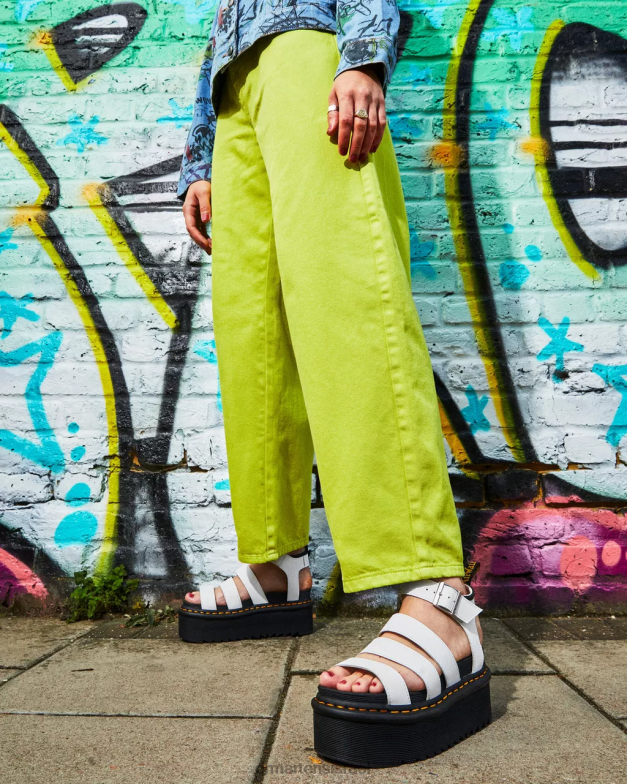 סנדלי רצועת פלטפורמת עור הידרו של blaire Dr. Martens הידרו לבן הַנעָלָה N8BB8249