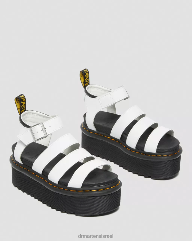 סנדלי רצועת פלטפורמת עור הידרו של blaire Dr. Martens הידרו לבן הַנעָלָה N8BB8249