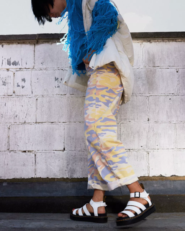 סנדלי רצועת עור של blaire הידרו Dr. Martens הידרו לבן הַנעָלָה N8BB8255