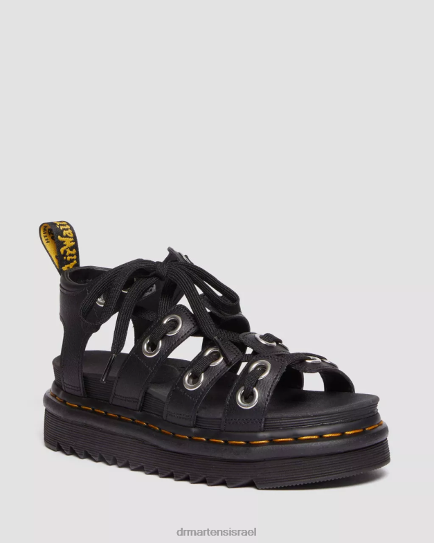סנדלי רצועת עור של blaire חומרה Dr. Martens אתנה שחורה הַנעָלָה N8BB8272