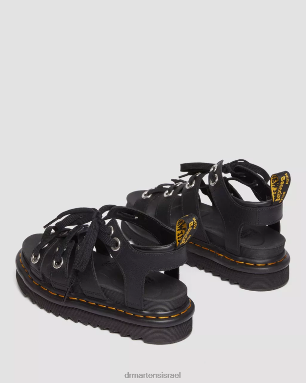 סנדלי רצועת עור של blaire חומרה Dr. Martens אתנה שחורה הַנעָלָה N8BB8272