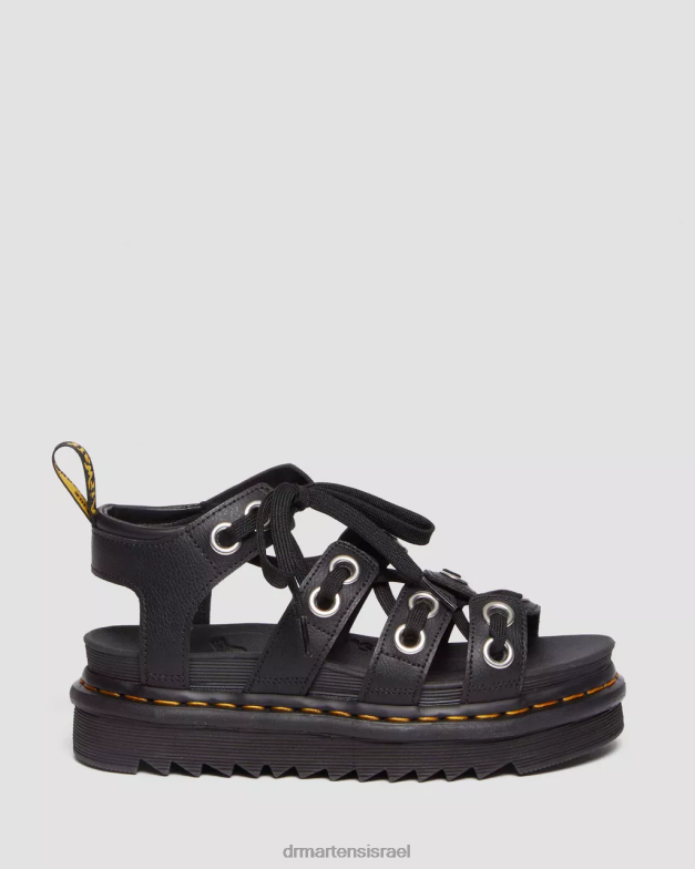 סנדלי רצועת עור של blaire חומרה Dr. Martens אתנה שחורה הַנעָלָה N8BB8272