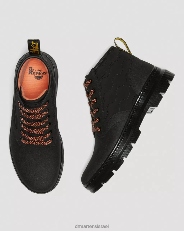 bonny ii מגפי עור כפולים Dr. Martens שחור כפול מקורי ופולי רך הַנעָלָה N8BB8148