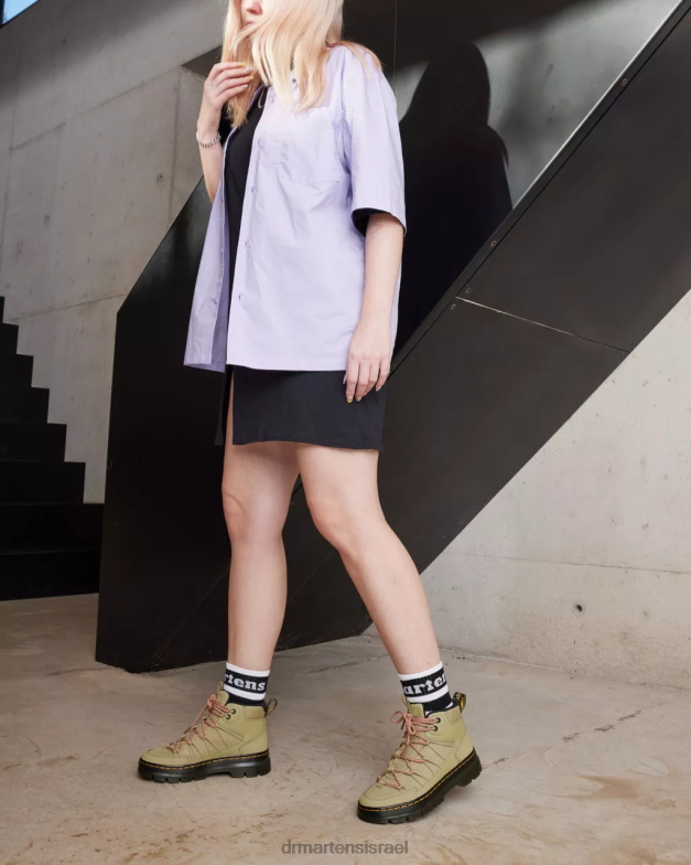 מגפי שרוכים קשוחים במיוחד של buwick Dr. Martens זית חיוור ajax & קשיח במיוחד והידרו הַנעָלָה N8BB8160