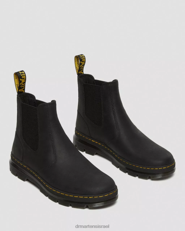 מגפי צ'לסי מזדמנים מעור embury Dr. Martens ויומינג שחורה הַנעָלָה N8BB858
