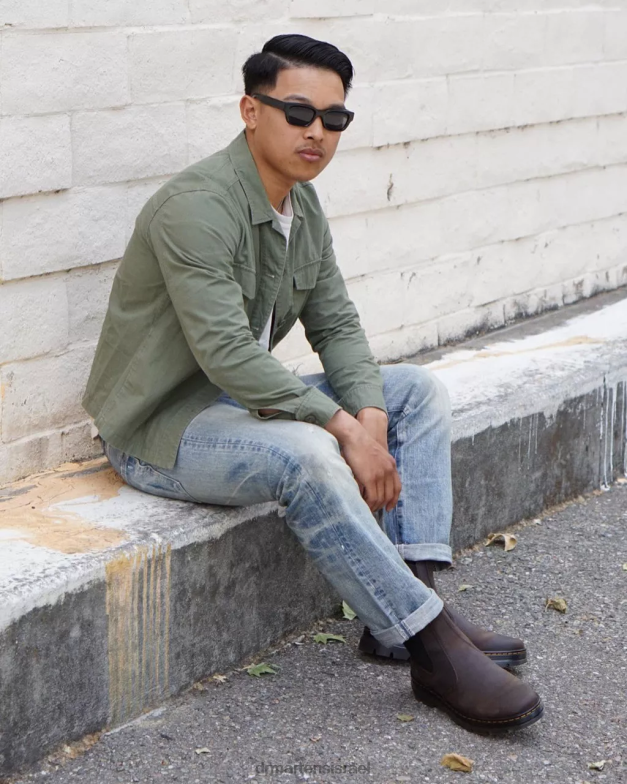 מגפי עור מזדמנים של embury crazy horse Dr. Martens סוס חום מטורף הַנעָלָה N8BB846