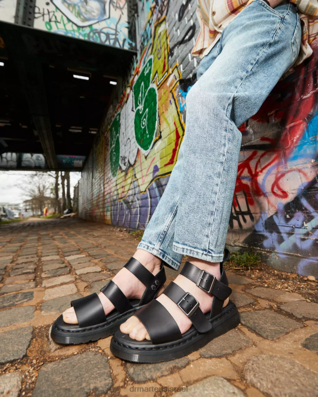 סנדלי גלדיאטור מעור gryphon brando Dr. Martens ברנדו שחור הַנעָלָה N8BB8348