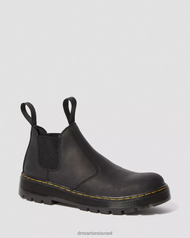 מגפי עבודה של צ'לסי מעור חיבור hardie Dr. Martens חיבור שחור הַנעָלָה N8BB8203