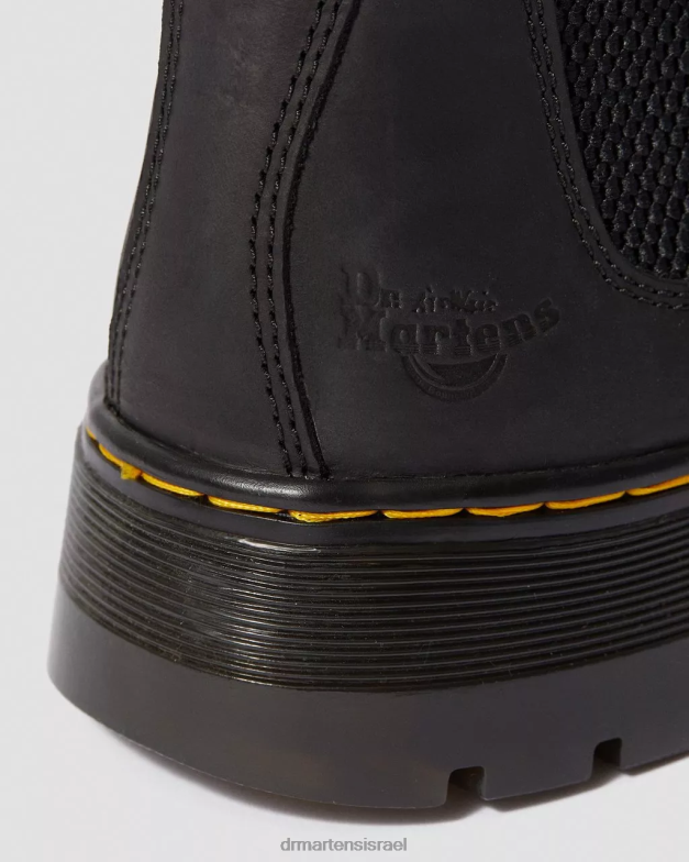 מגפי עבודה של צ'לסי מעור חיבור hardie Dr. Martens חיבור שחור הַנעָלָה N8BB8203