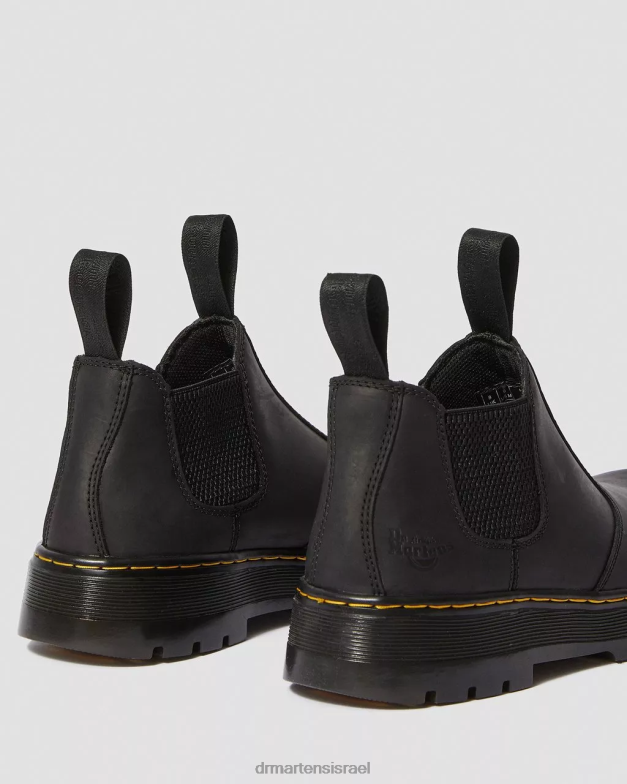 מגפי עבודה של צ'לסי מעור חיבור hardie Dr. Martens חיבור שחור הַנעָלָה N8BB8203