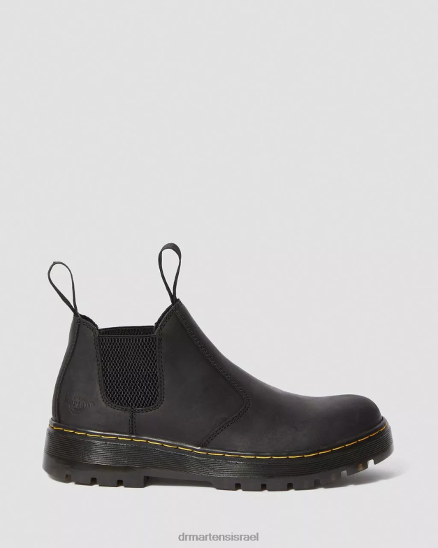 מגפי עבודה של צ'לסי מעור חיבור hardie Dr. Martens חיבור שחור הַנעָלָה N8BB8203