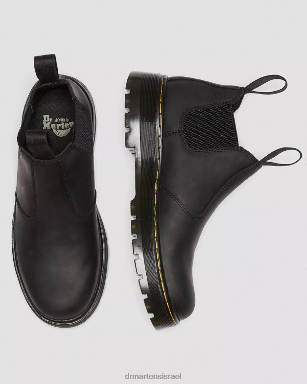 מגפי עבודה של צ'לסי מעור חיבור hardie Dr. Martens חיבור שחור הַנעָלָה N8BB8203