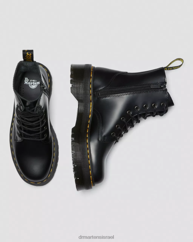 פלטפורמות עור חלקות למגפי jadon Dr. Martens שחור מלוטש חלק הַנעָלָה N8BB82