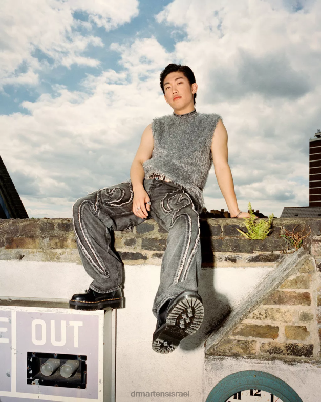 פלטפורמות עור חלקות למגפי jadon Dr. Martens שחור מלוטש חלק הַנעָלָה N8BB82