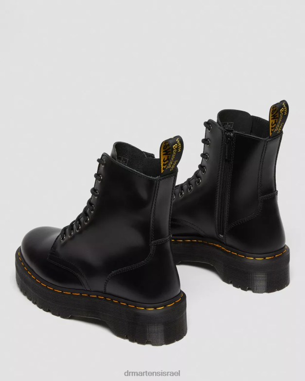פלטפורמות עור חלקות למגפי jadon Dr. Martens שחור מלוטש חלק הַנעָלָה N8BB82