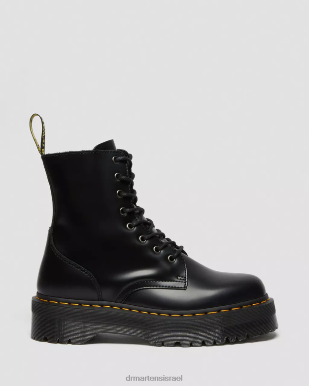 פלטפורמות עור חלקות למגפי jadon Dr. Martens שחור מלוטש חלק הַנעָלָה N8BB82