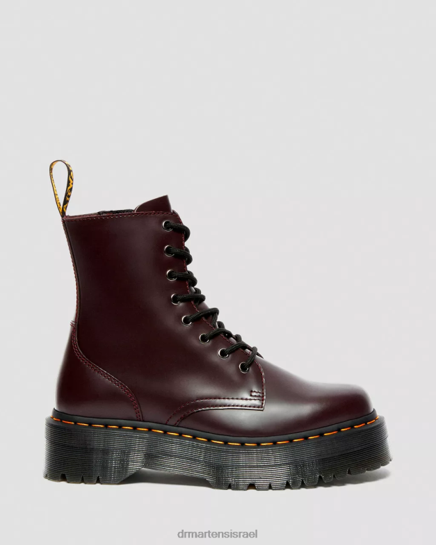 פלטפורמות עור חלקות למגפי jadon Dr. Martens חלק בורדו הַנעָלָה N8BB891