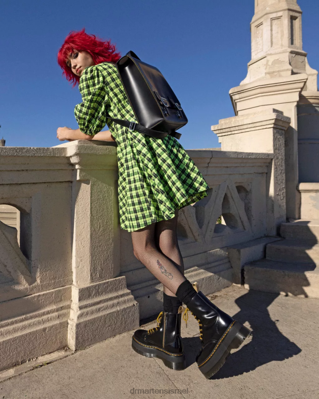 פלטפורמות jadon boot max טבעוניות Dr. Martens שחור אוקספורד הַנעָלָה N8BB836