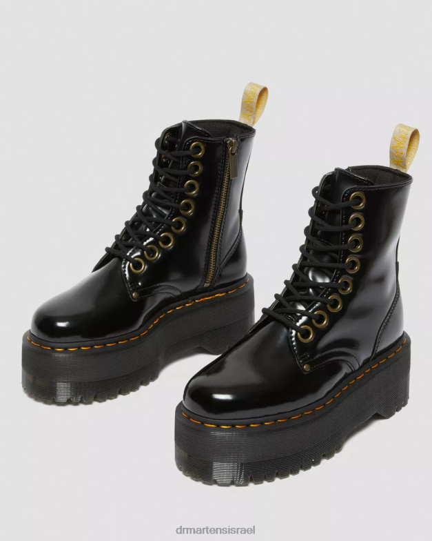 פלטפורמות jadon boot max טבעוניות Dr. Martens שחור אוקספורד הַנעָלָה N8BB836