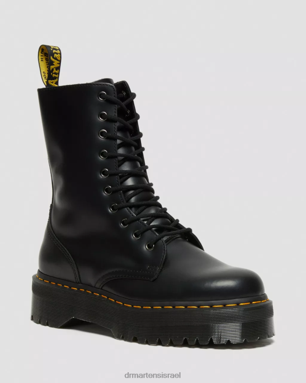 פלטפורמות עור חלקות של jadon hi Dr. Martens שחור מלוטש חלק הַנעָלָה N8BB8209
