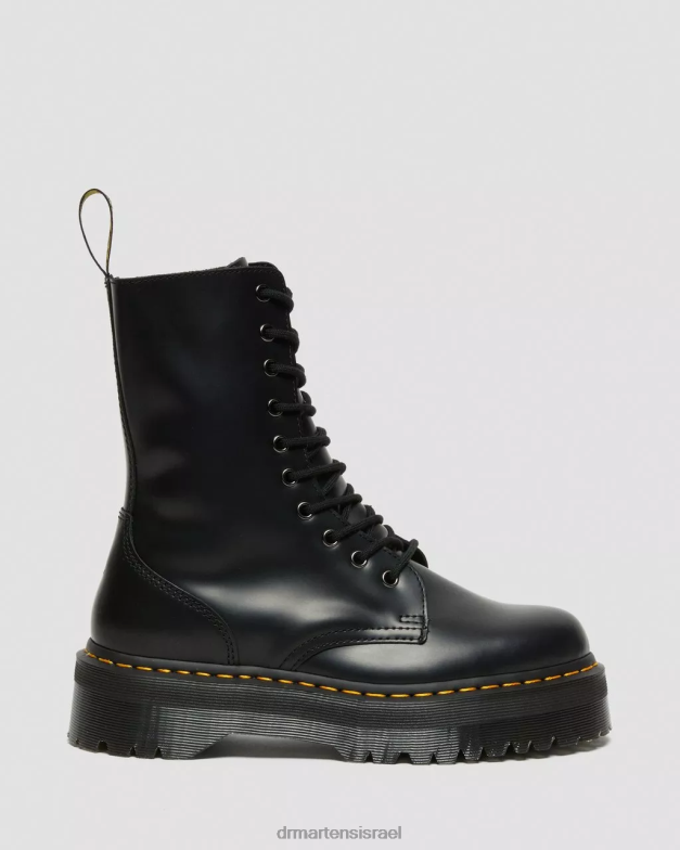 פלטפורמות עור חלקות של jadon hi Dr. Martens שחור מלוטש חלק הַנעָלָה N8BB8209
