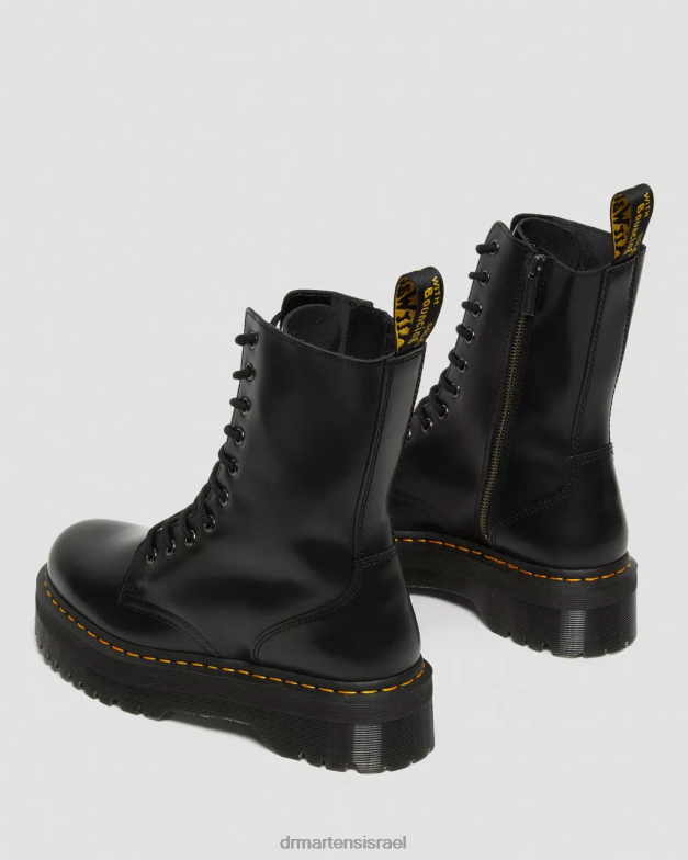 פלטפורמות עור חלקות של jadon hi Dr. Martens שחור מלוטש חלק הַנעָלָה N8BB8209